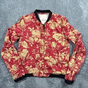 Denim & Supply Ralph Lauren Floral Toile Bomber Jacket Tencel Full Zip Size XS